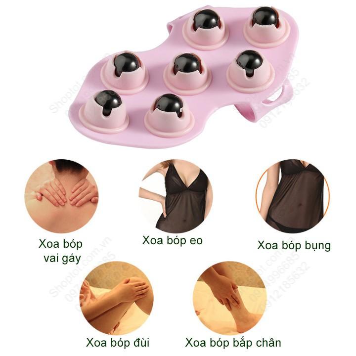 Bi massage body gắn bàn tay, có loại 7 bi bằng sắt và loại 7 bi từ tính cho khách lựa chọn