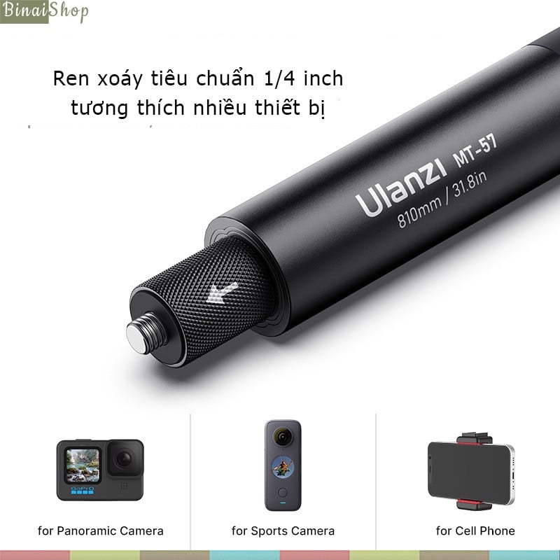 Ulanzi MT-57 / MT-58 - Gậy Chụp Hình Selfie Đa Năng Cho Máy Ảnh Nhỏ, Gopro, Camera Hành Trình, Smartphone - Hàng chính hãng