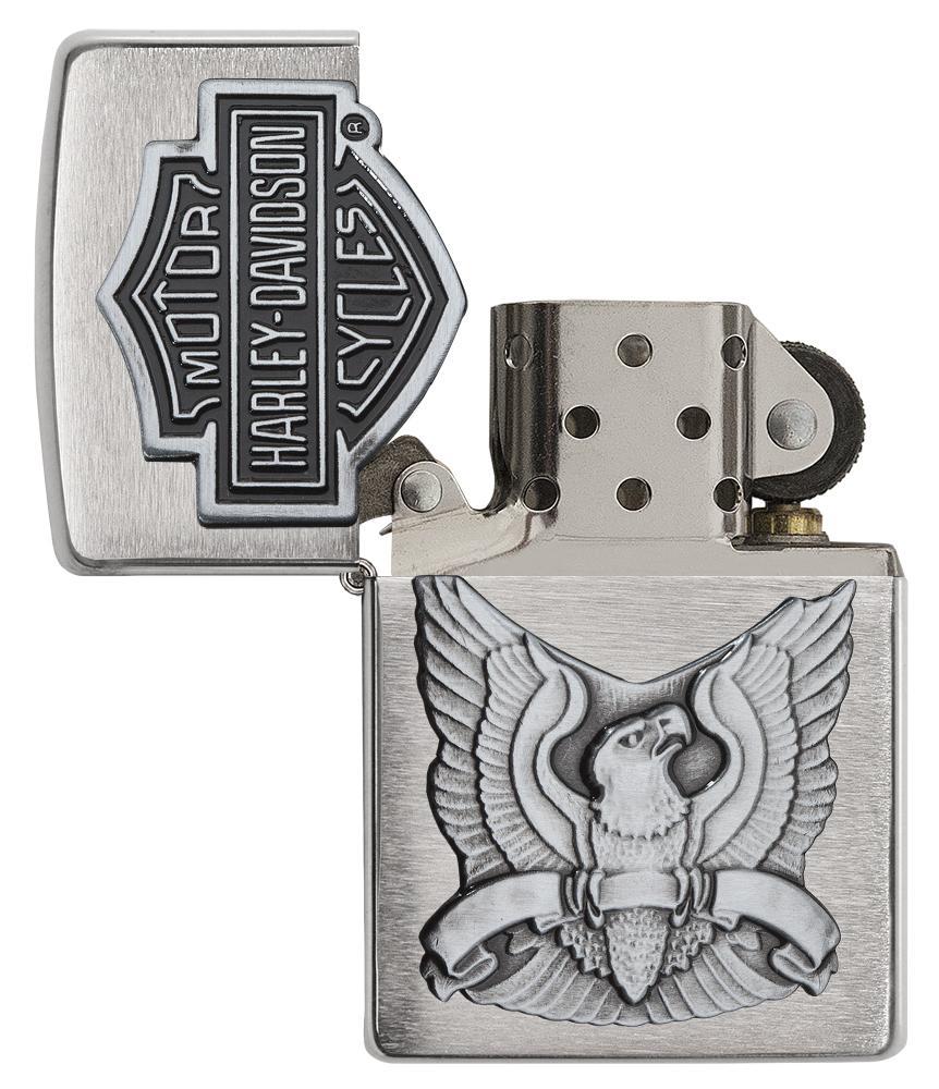 Bật Lửa Zippo Made in the USA Emblem Brushed Chrome 200HD.H284