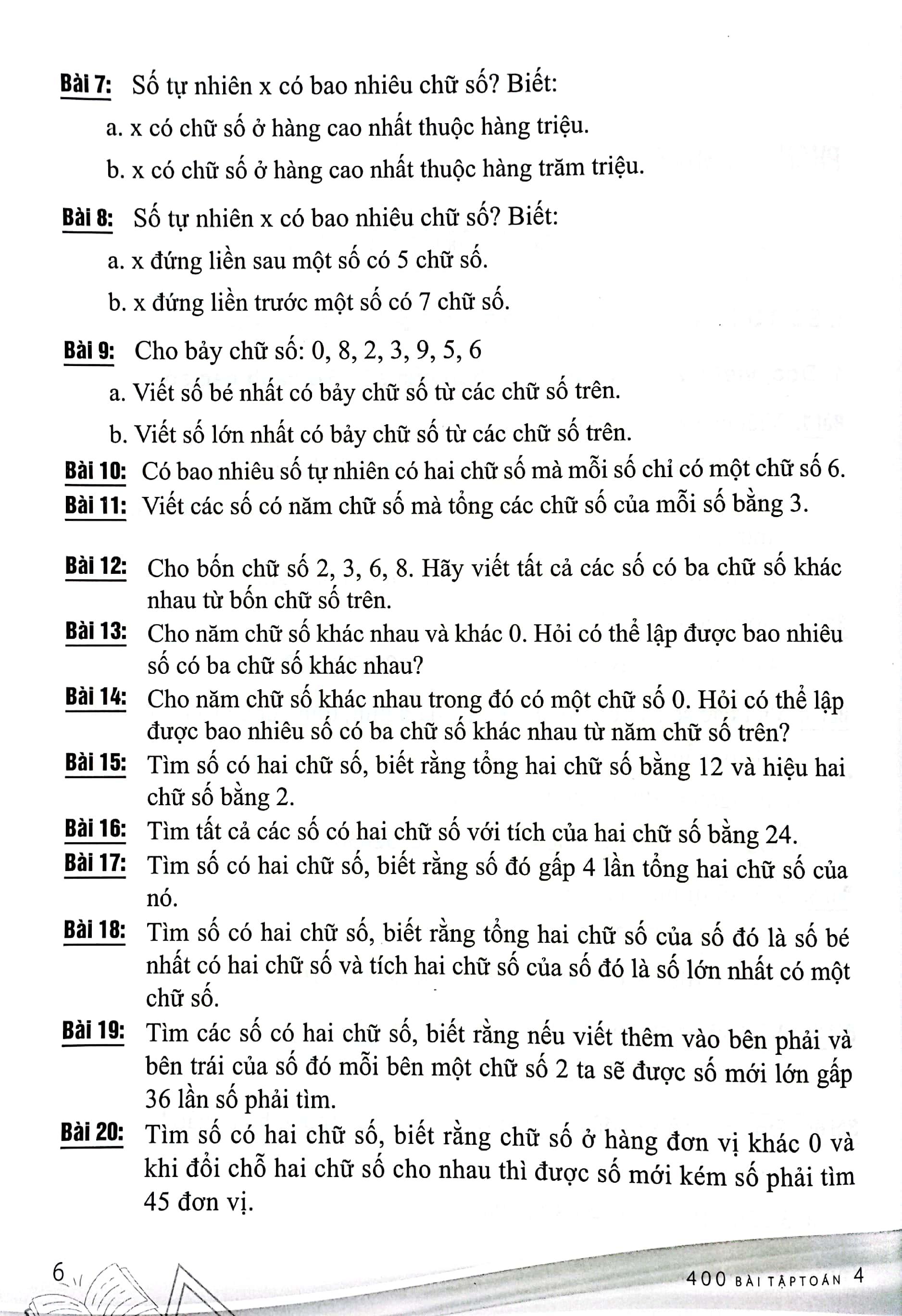 Tuyển Chọn 400 Bài Tập Toán 4