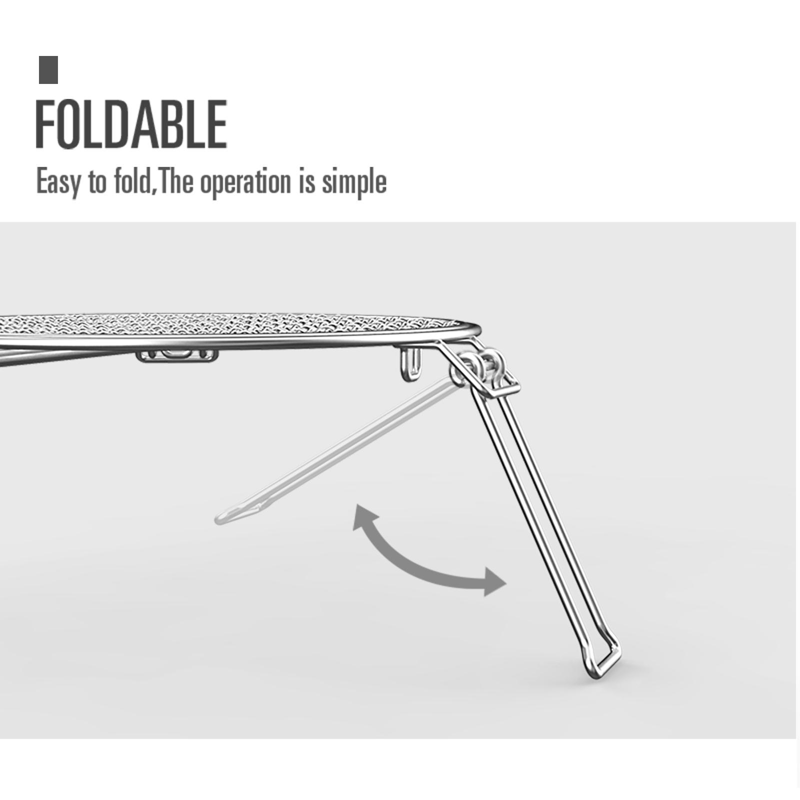 Thiết kế 3 chân Dày dặn có thể gập lại Gấp được Lửa trại Nướng BBQ Grate Di động để cắm trại Nấu ăn ngoài trời Có dã ngoại