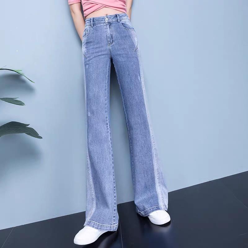 Quần jean baggy suông ống rộng BIG SIZE phom rộng to dài cực đẹp, phối loang màu độc lạ 3338