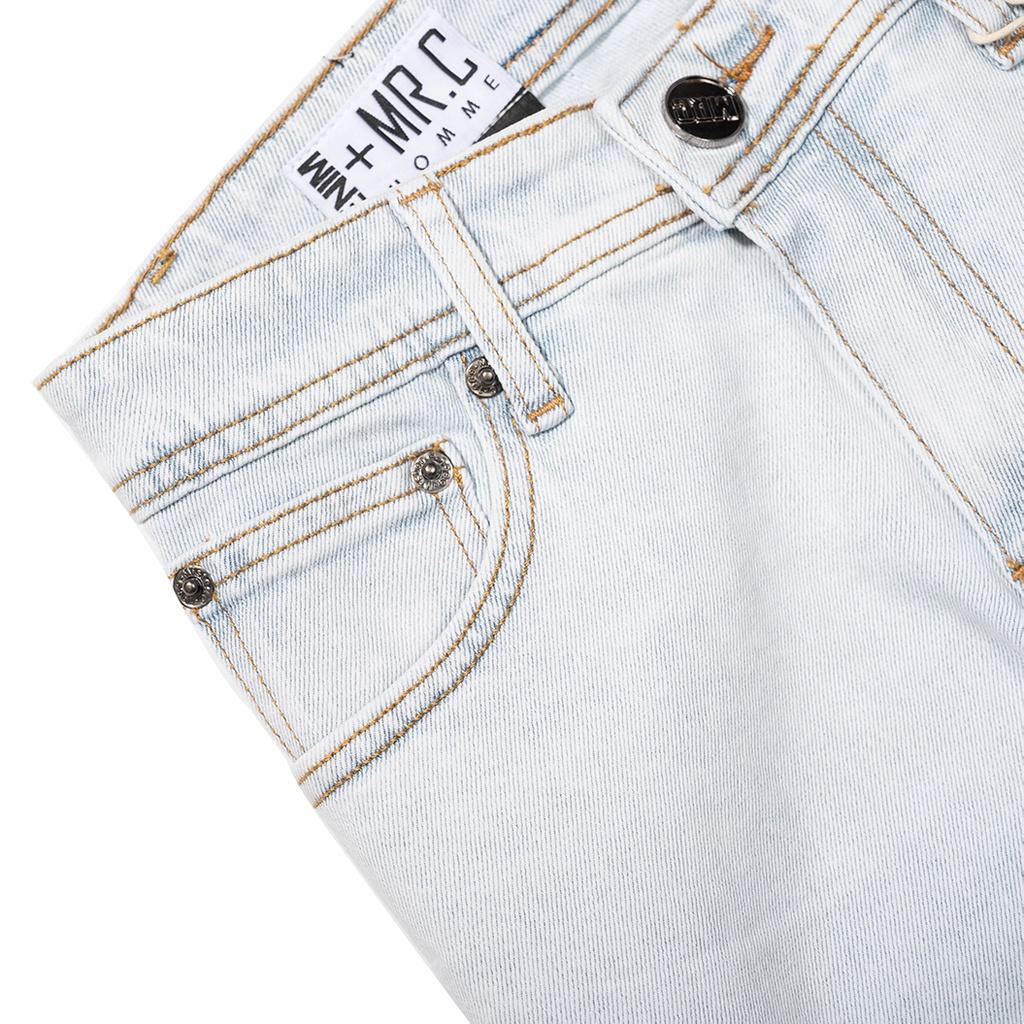 Quần jean dài nam cao cấp xanh denim MRC 0214-SN chất cotton cao cấp, form ôm vừa vặn, tôn dáng, trẻ trung - CUONG STORE