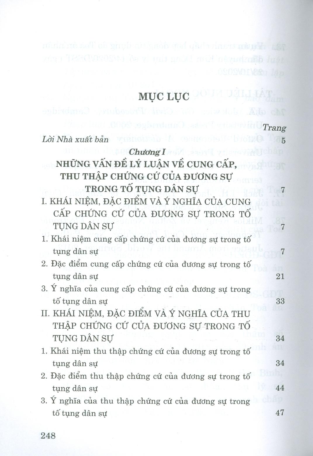 CUNG CẤP, THU THẬP CHỨNG CỨ CỦA ĐƯƠNG SỰ TRONG TỐ TỤNG DÂN SỰ VIỆT NAM (Sách chuyên khảo)