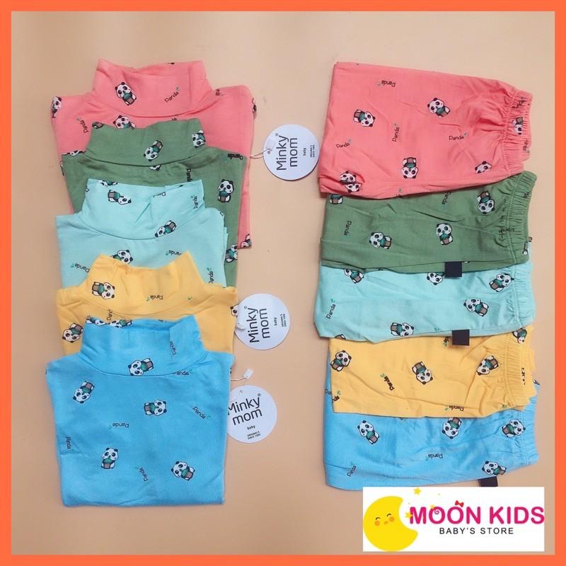 Bộ dài tay cho bé 1-4 tuổi Minky Mom chất thun lạnh hoạ tiết Gấu túi zip loại 1