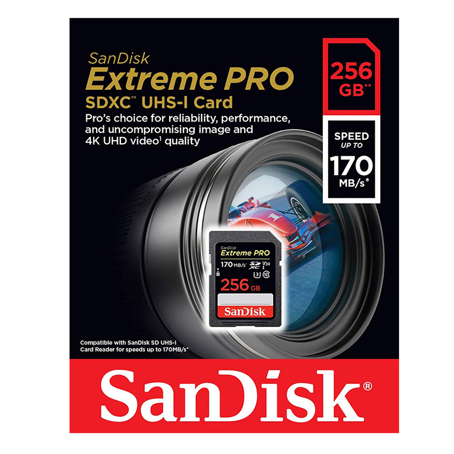 Thẻ Nhớ SDXC SanDisk Extreme Pro U3 V30 1133X 256GB 170MB/s - Hàng Chính Hãng