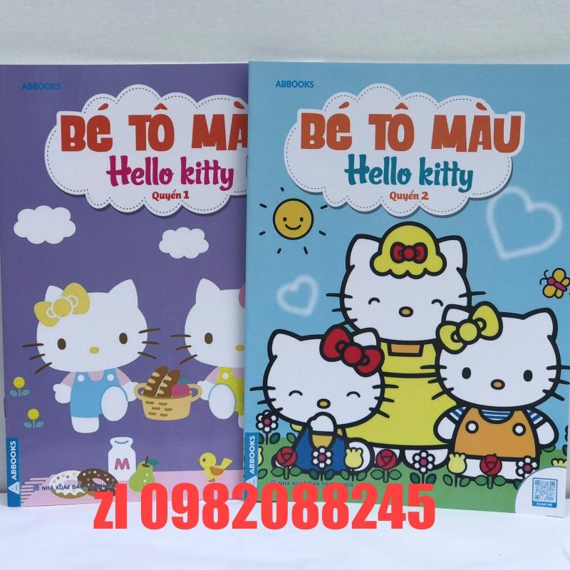 set 2 tập /vở bé tô màu helo kity