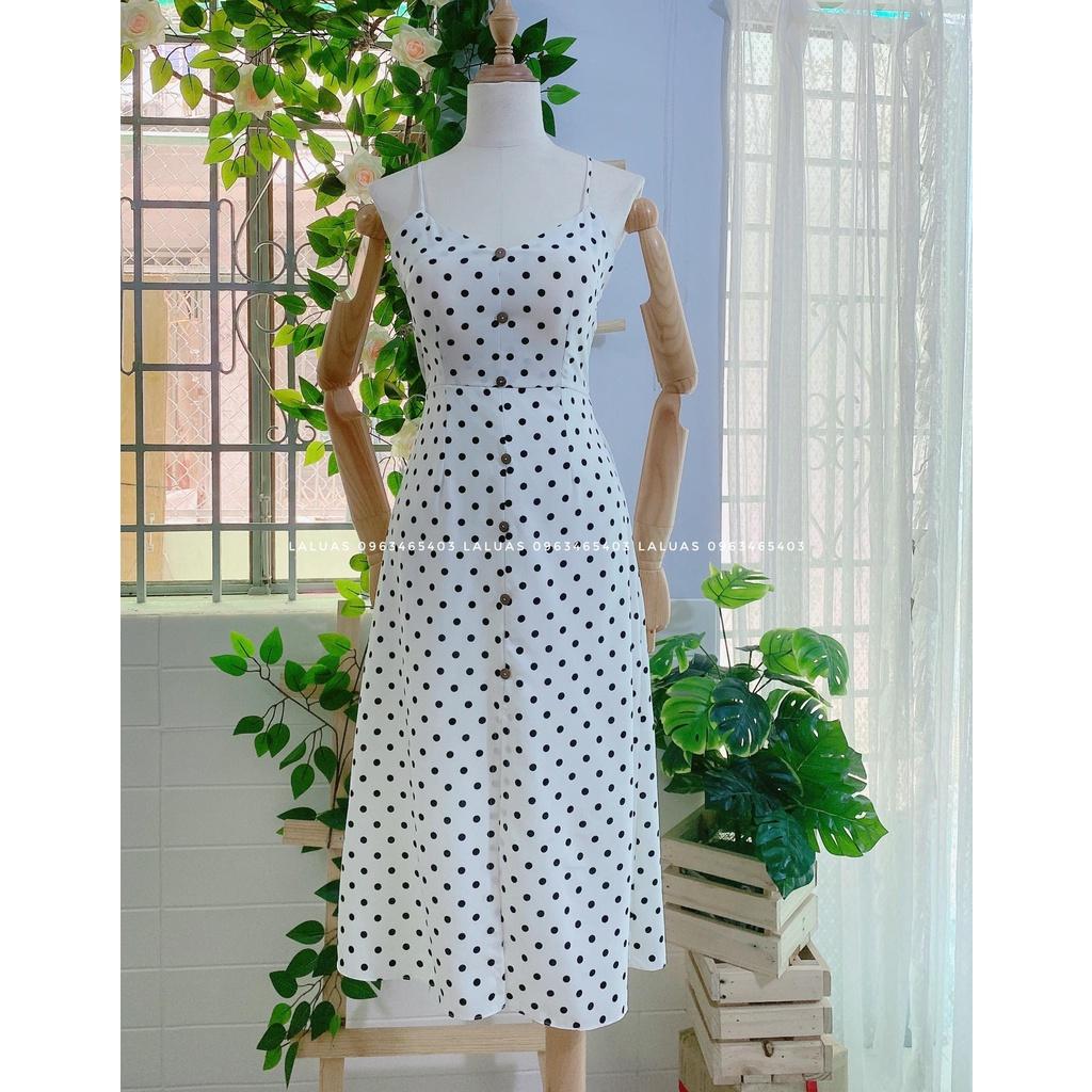 Đầm 2 dây hở lưng bigsize có mút ngực Laluas