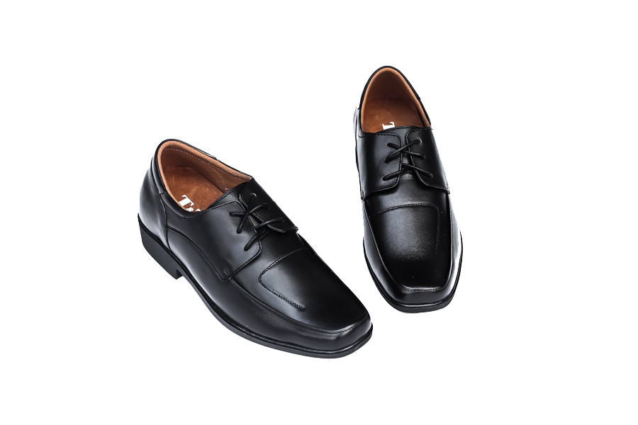 Giày Độn Nam T&TRA Tăng Cao 6Cm- T10 Đen Sọc - Chất Liệu Da Bò Cao Cấp, Đế Cao Su Ghép - Đế Pháp , Phần Tăng Cao Ẩn Bên Trong