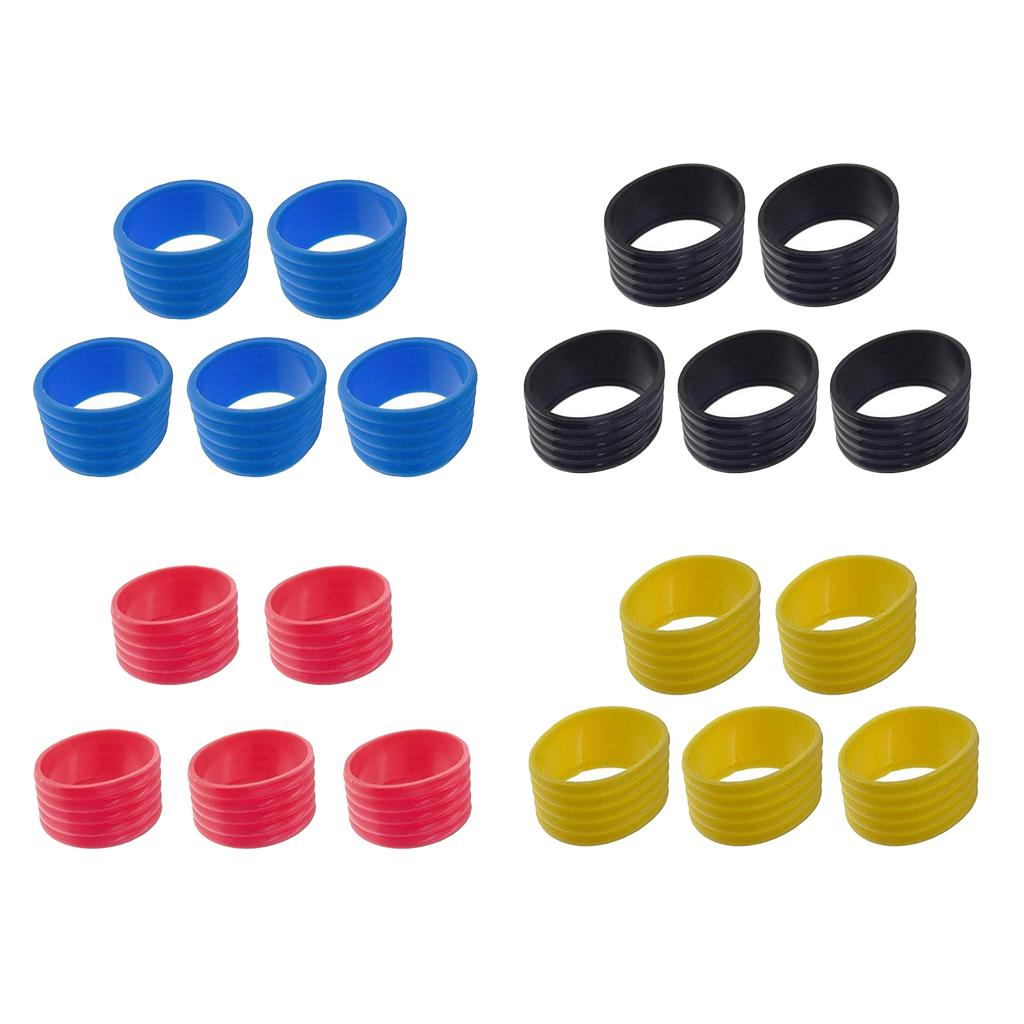 20 Pieces Racquet Grip Ring Badminton Silicone Handle Fix Ring with 4 Color