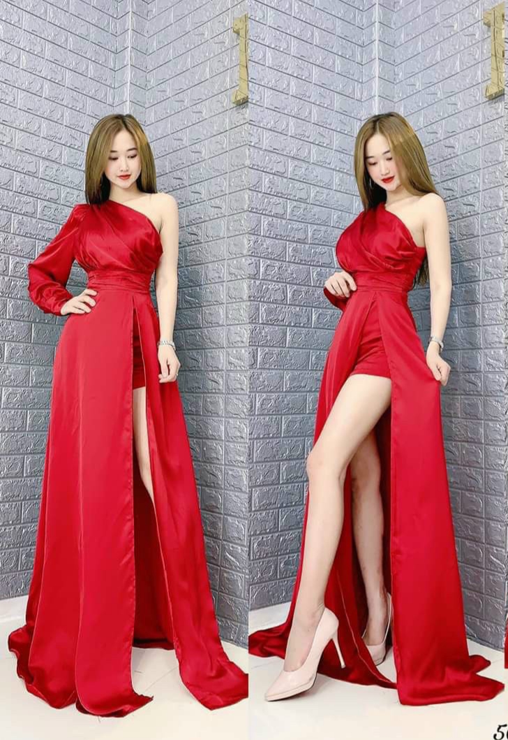 Đầm Maxi Dự Tiệc Lệch Vai