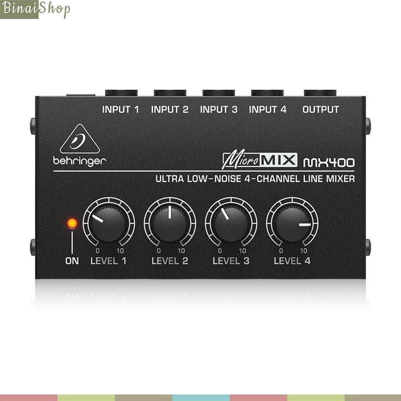 Behringer MX400 - Bộ Trộn Âm Thanh 4 Kênh Chuyên Dụng Cho Studio, Biểu Diễn Và Podcast - Hàng Chính Hãng