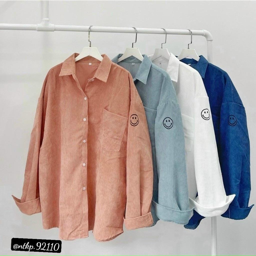 ÁO KHOÁC KAKI NHUNG MẶT CƯỜI FORM RỘNG SIÊU TO SIÊU CÁ TÍNH