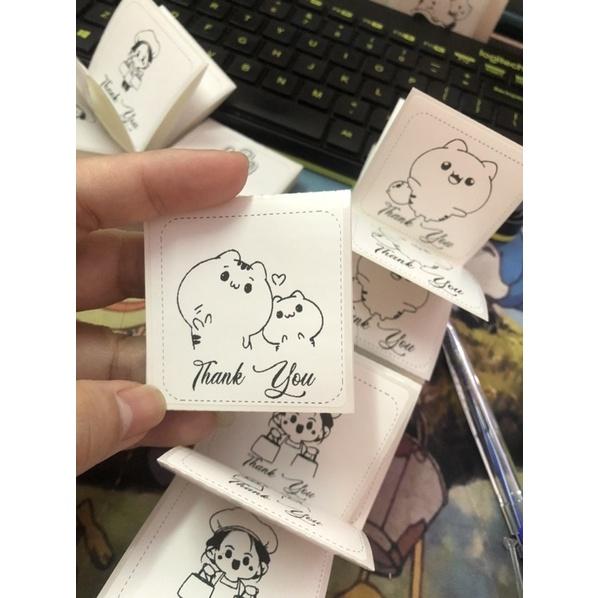 50 Tem nhãn decal thank you 5x5 - Tem dán niêm phong gói hàng