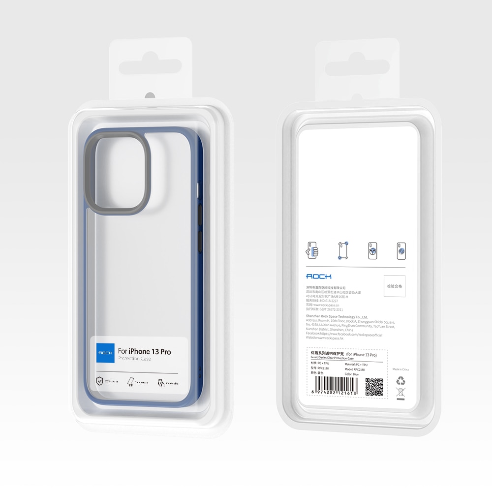 Ốp lưng chống sốc viền cao su cho iPhone 14 Pro (6.1 inch) thiết kế mặt lưng trong suốt Hiệu Rock hybrid tective Case (độ đàn hồi cao, bảo vệ toàn diện, tản nhiệt tốt) - hàng nhập khẩu