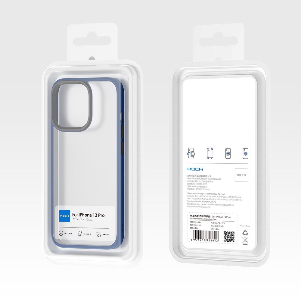 Ốp lưng chống sốc viền cao su cho iPhone 14 thiết kế mặt lưng trong suốt Hiệu Rock hybrid tective Case - hàng nhập khẩu
