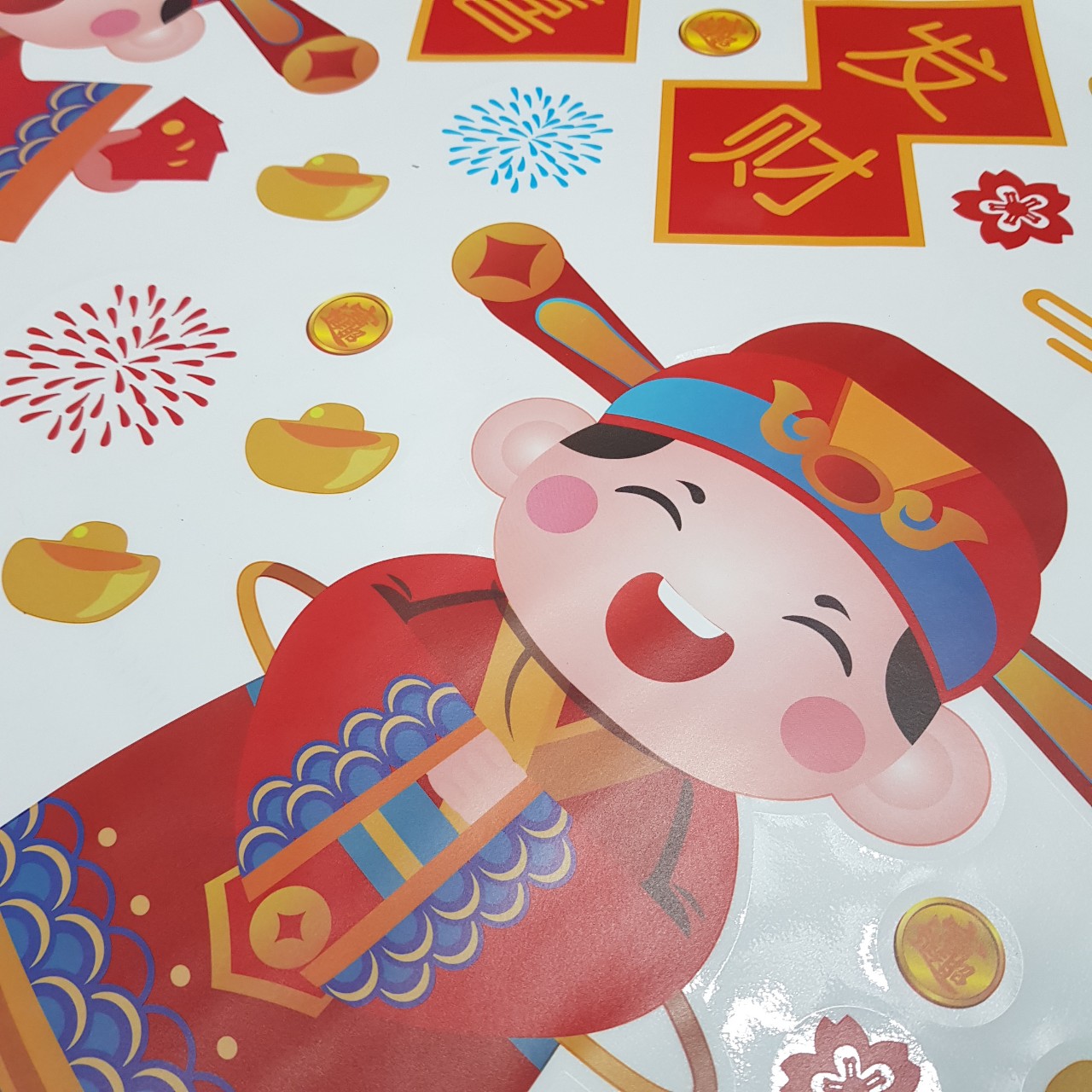 DECAL HỌA TIẾT HÌNH HAI EM BÉ CHÚC TẾT
