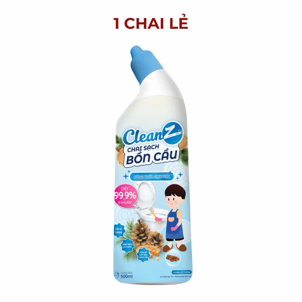Chai Tẩy Sạch Bồn Cầu Diệt Khuẩn CleanZ hương gỗ thông - 500ml