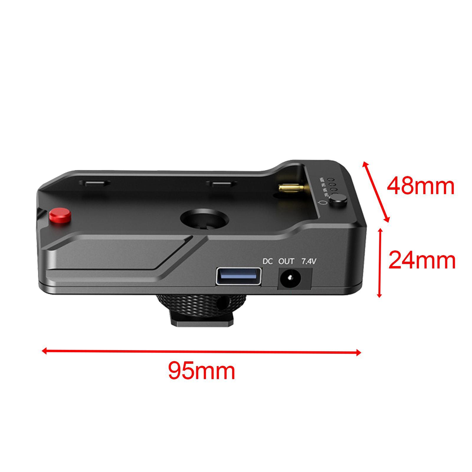 Metal NP F Battery Adapter Plate LED Battery Indicator Power Adapter Support