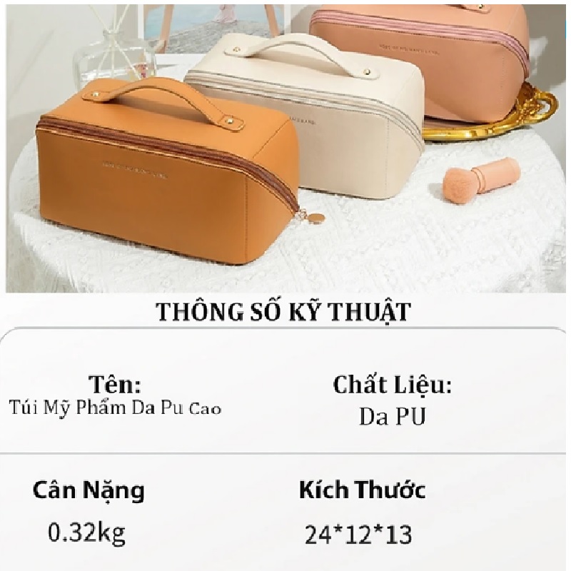 Túi Đựng Mỹ Phẩm Bằng Da Cao Cấp - Túi Đựng Đồ Trang Điểm - Túi Đựng Đồ Cá Nhân Du Lịch Mẫu Mới