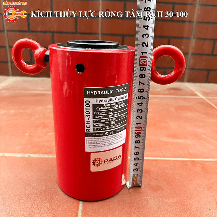 Kích thủy lực rỗng tâm 30 tấn hành trình 100mm - bảo hành 6 tháng
