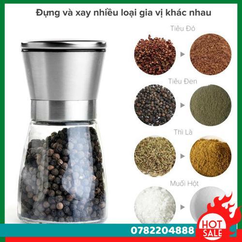 Lọ Dụng Cụ Xay Muối Tiêu Inox 304 Tiêu Chuẩn 5 Sao - CH Hương Thị Miễn Phí Vận Chuyển