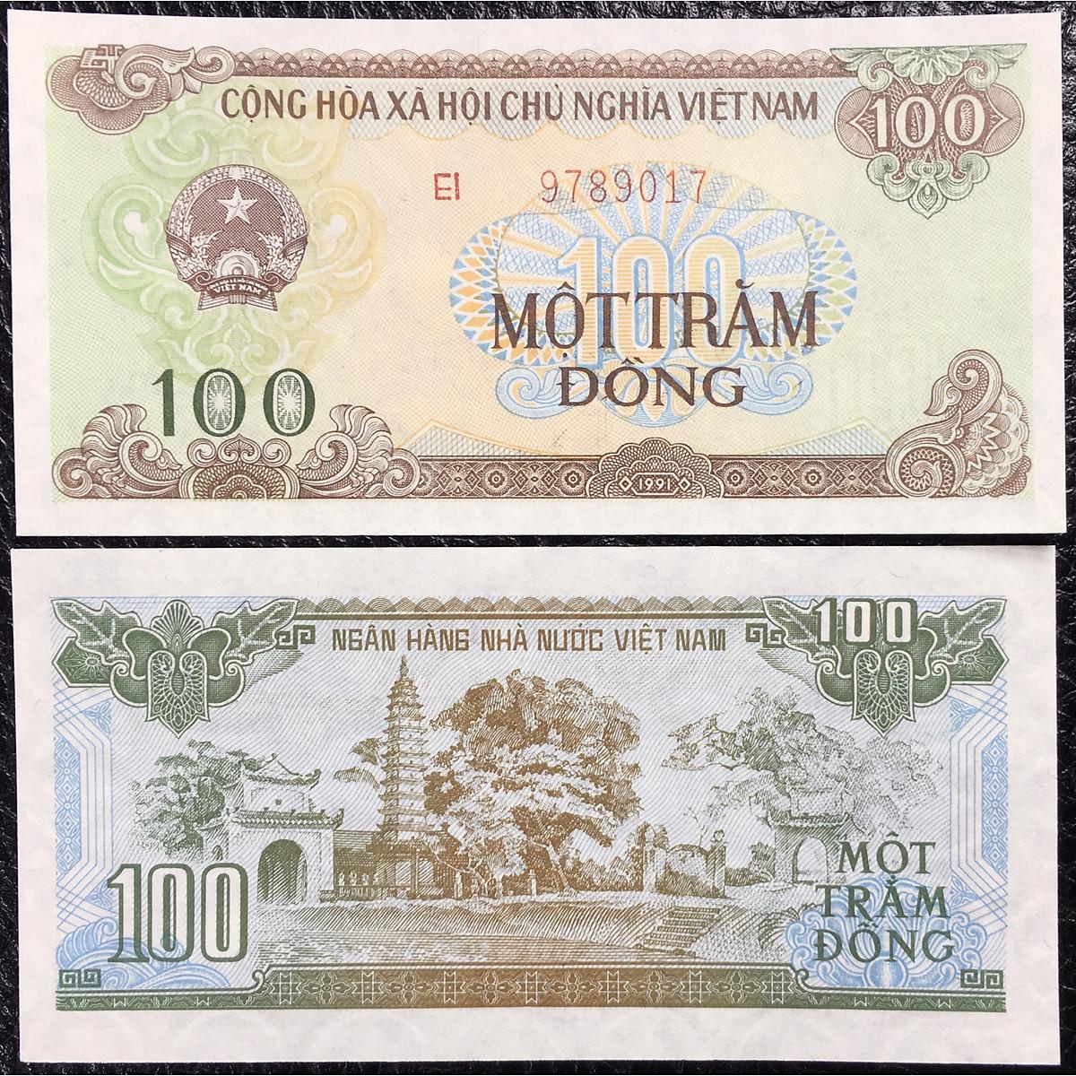 Tờ Việt Nam 100 Đồng 1991,  [Tiền Thật 100% không còn giá trị sử dụng, Tiền Cổ, Tiền Xưa] dùng để sưu tầm, lưu niệm