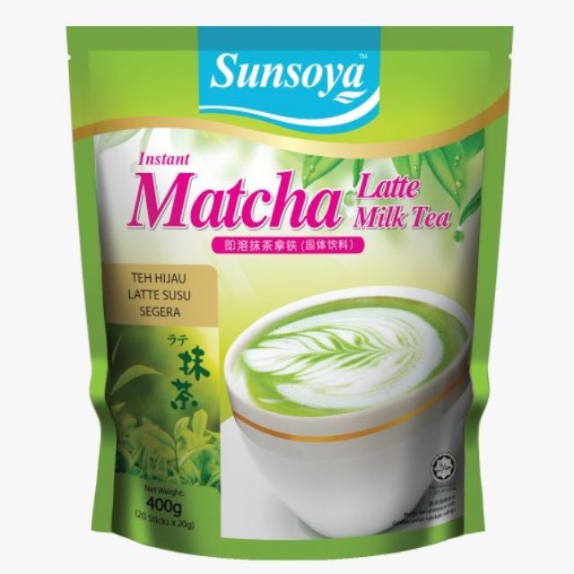 Trà sữa gói Malaysia SunSoya / Trà sữa hòa tan 3 trong 1/ Trà sữa nhập khẩu/ Trà sữa tự pha- Vị trà xanh/ Matcha milk tea