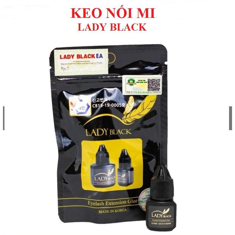 Keo nối mi Lady black, khô 3-4s, dành cho người mới tập nối