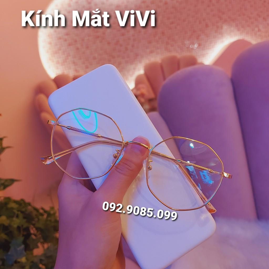 Gọng kính cận lục giác hàn quốc - KÍNH MẮT VIVI - Chất gọng kim loại - Nhận cắt : cận - viễn- loạn