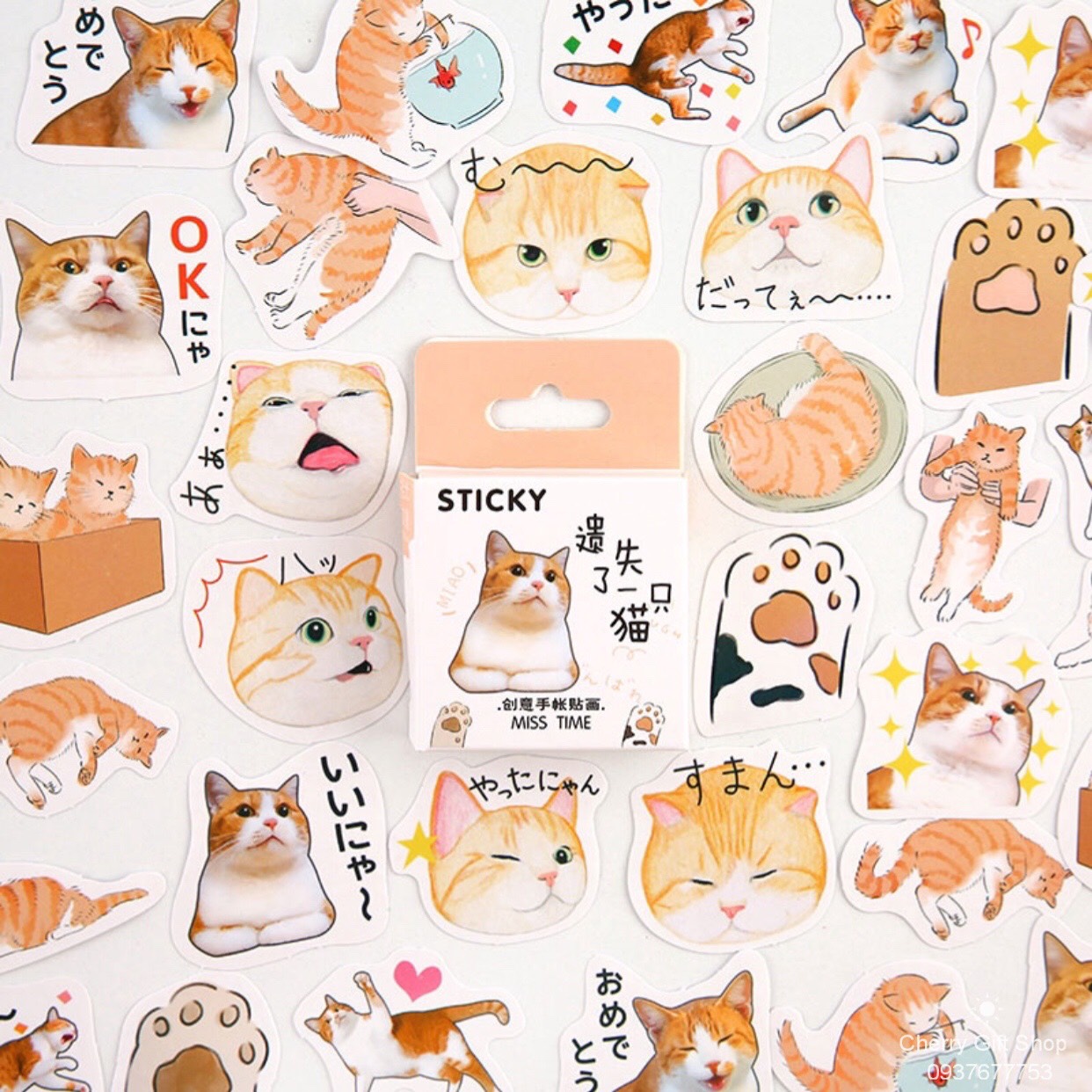 Stiker Chống Thấm Nước Hộp 46 Miếng Dán Thiết Kế Dễ Thương Dùng Trang Trí Độc Đáo