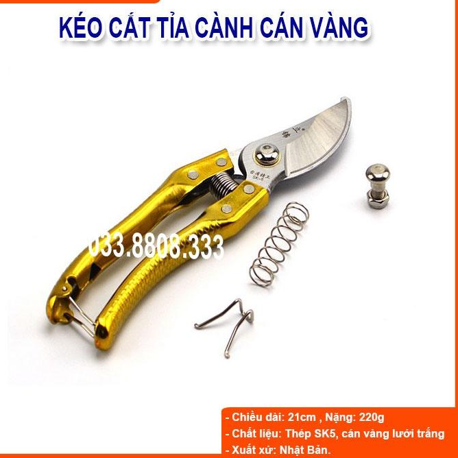 KÉO TỈA CÀNH NHẬT BẢN CÁN VÀNG SIÊU ĐẸP -TẶNG LÒ XO