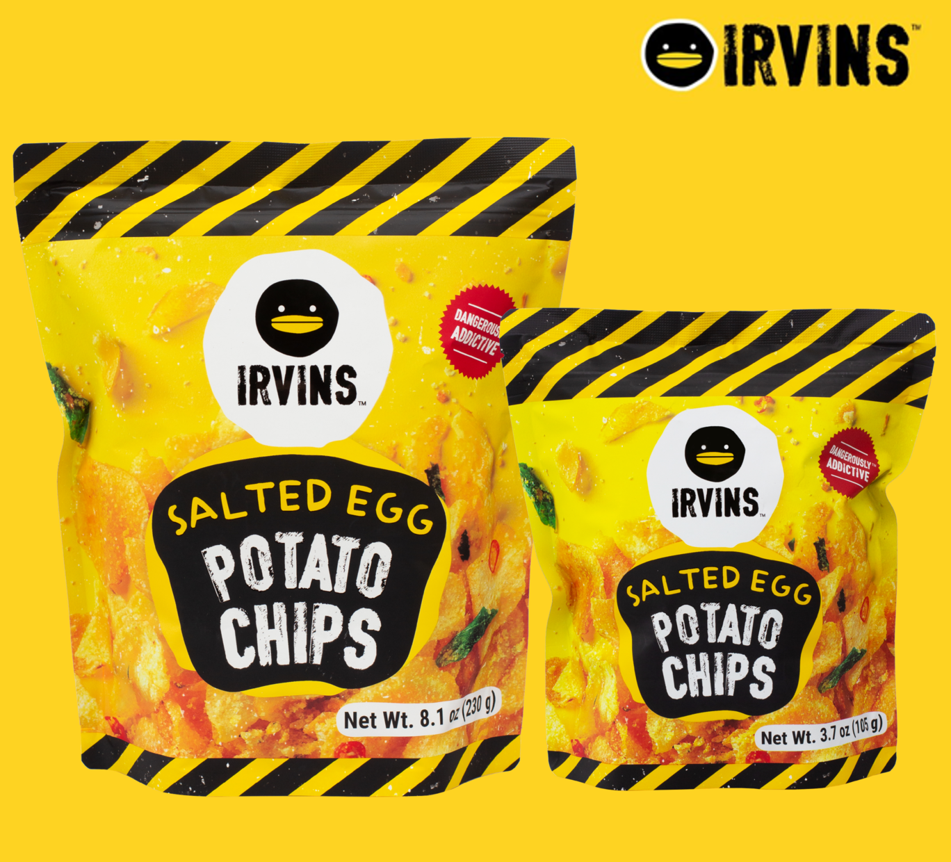 COMBO IRVINS Khoai tây Trứng muối 230g + 105g - Irvins Salted Egg Potato Chips 230g + 105g