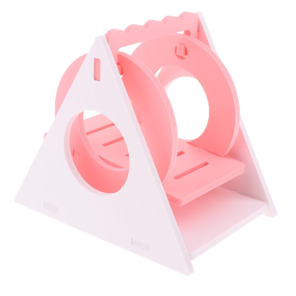 Hamster Toy Swing Wooden Colorful Small Chinchilla Squirrel Supply pink