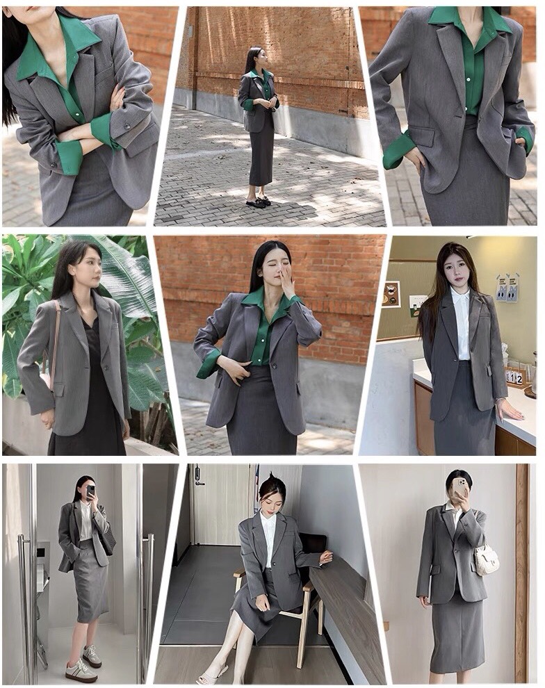 Áo vest công sở nữ chất liệu tuyết mưa cao cấp áo khoác blazer nữ 2 lớp có độn vai 3 màu basic dễ phối đồ mặc đi làm