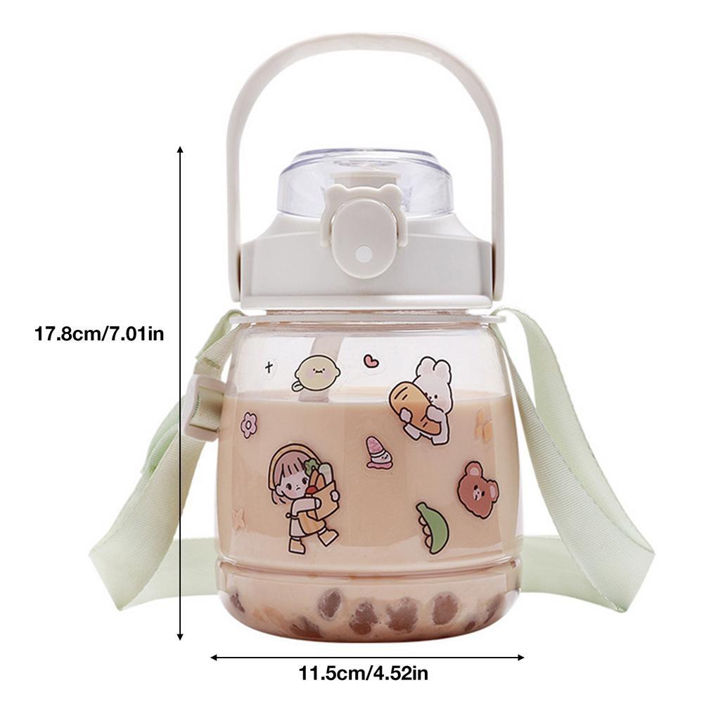 Trẻ Em Bình Tập Uống Mẫu Giáo Straw Cup Nhỏ Bé Trai Sáng Tạo Lớn Dung Tích Chai Nước Hoạt Hình Dễ Thương Di Động Trẻ Em