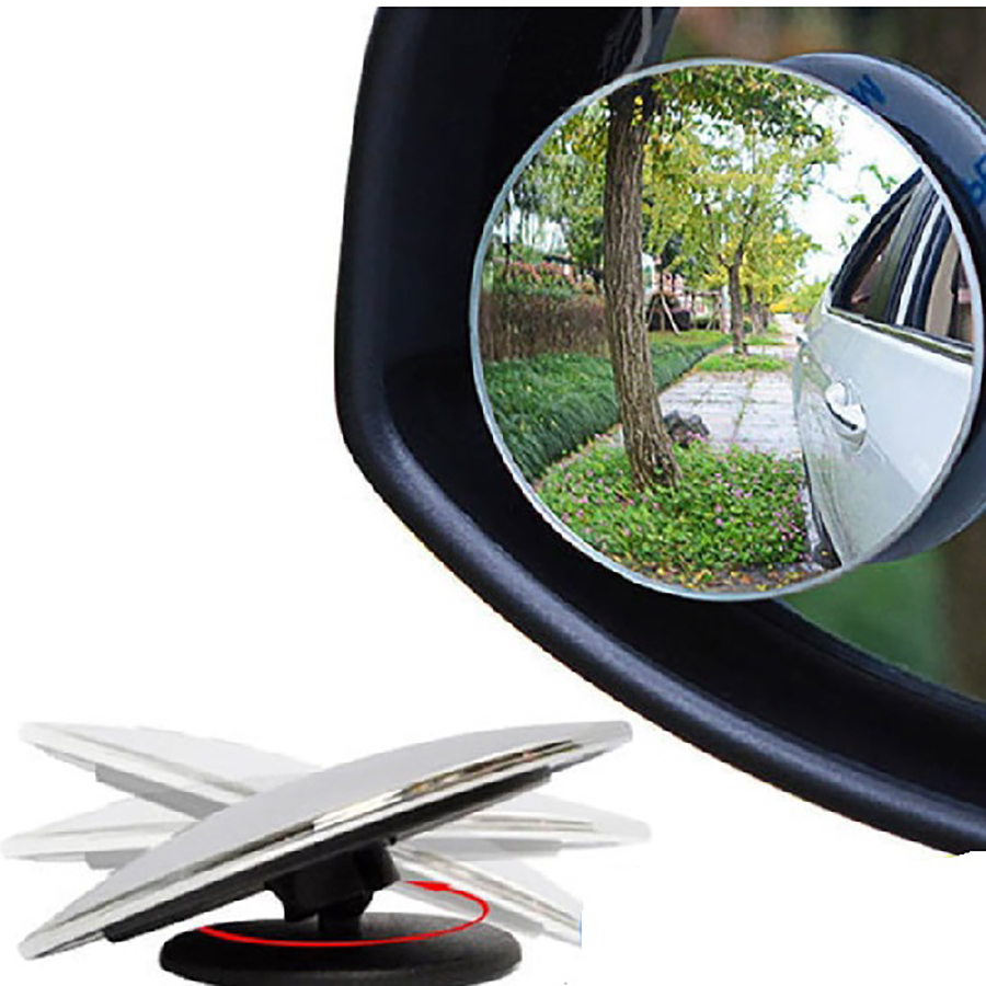 Gương Tròn Nhỏ Kiểu Cốc Hút Không Viền, Độ Nét Cao Có Thể Điều Chỉnh 360 Độ, Gương Xóa Điểm mù