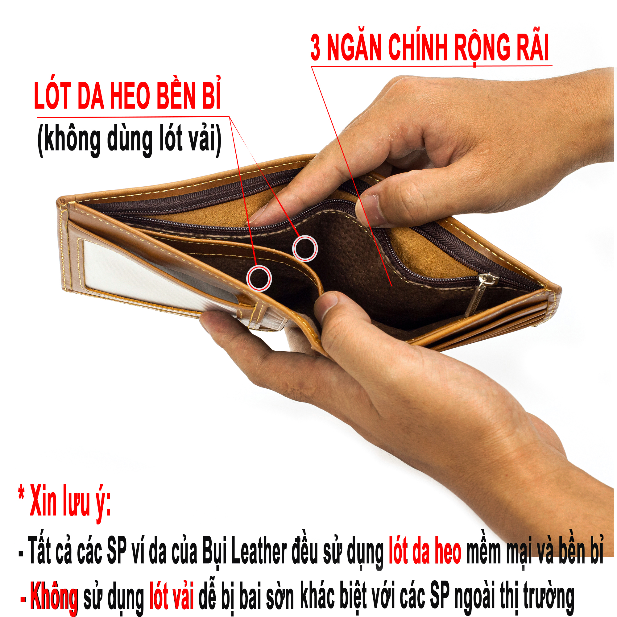 Hình ảnh Ví nam, bóp nam da bò Nappa Bụi Leather V104 - Bảo hành 12 tháng