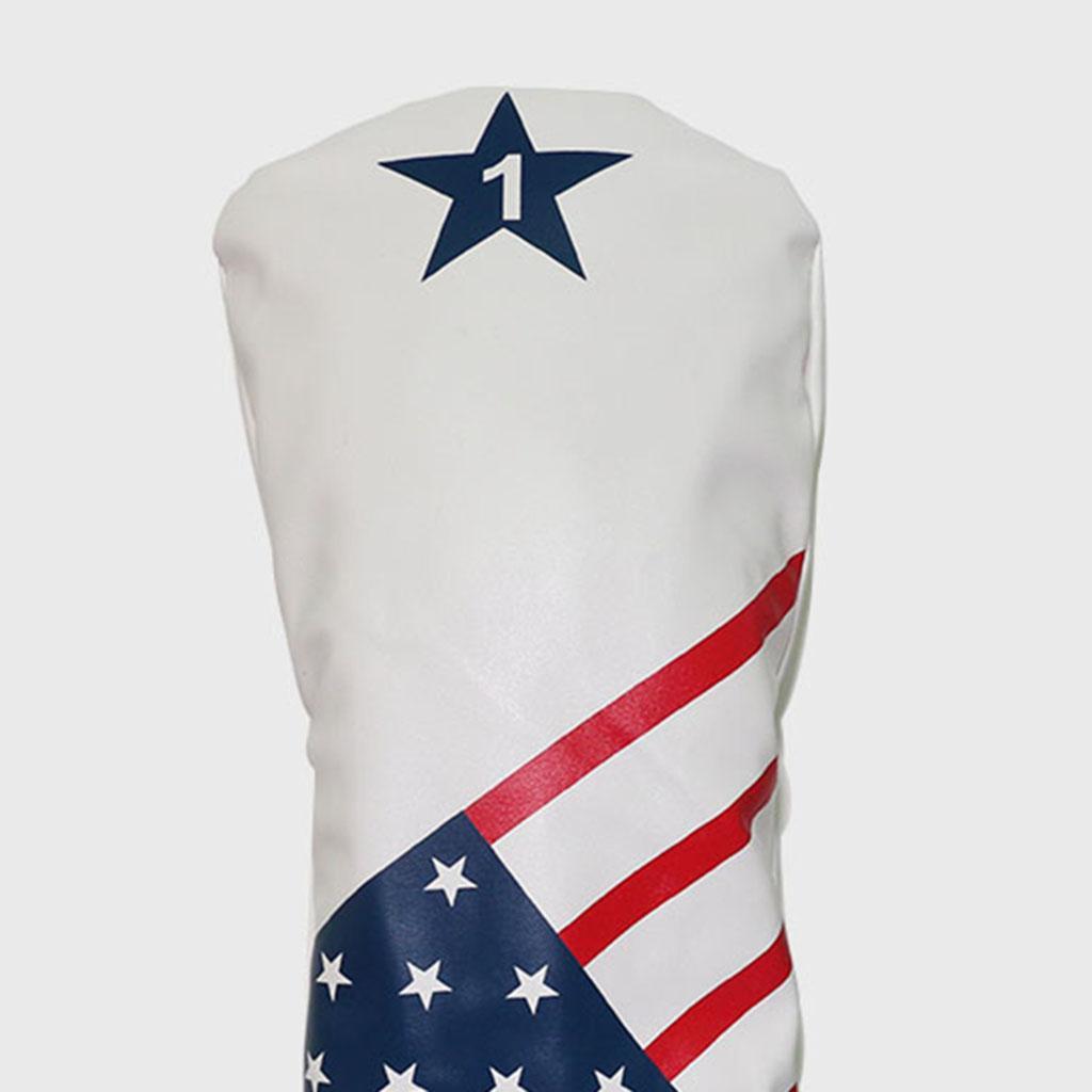 4pcs Durable Golf Wood Head Cover PU Fairway Utility Woods Driver Club Headcover