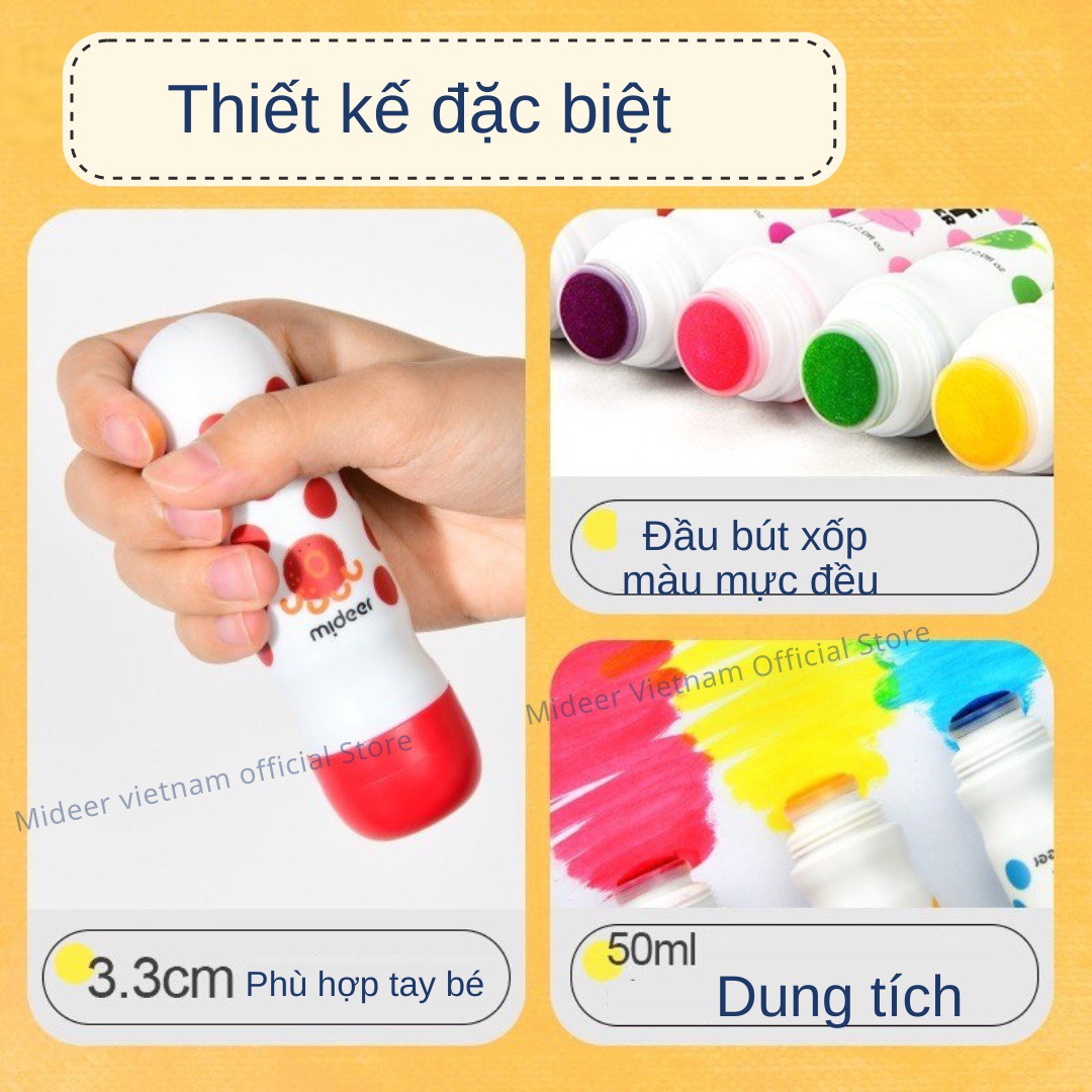 Bút chấm màu Dot cho bé Mideer Magic Dot Marker, Bút dạ nước cho bé 2,3,4,5 tuổi