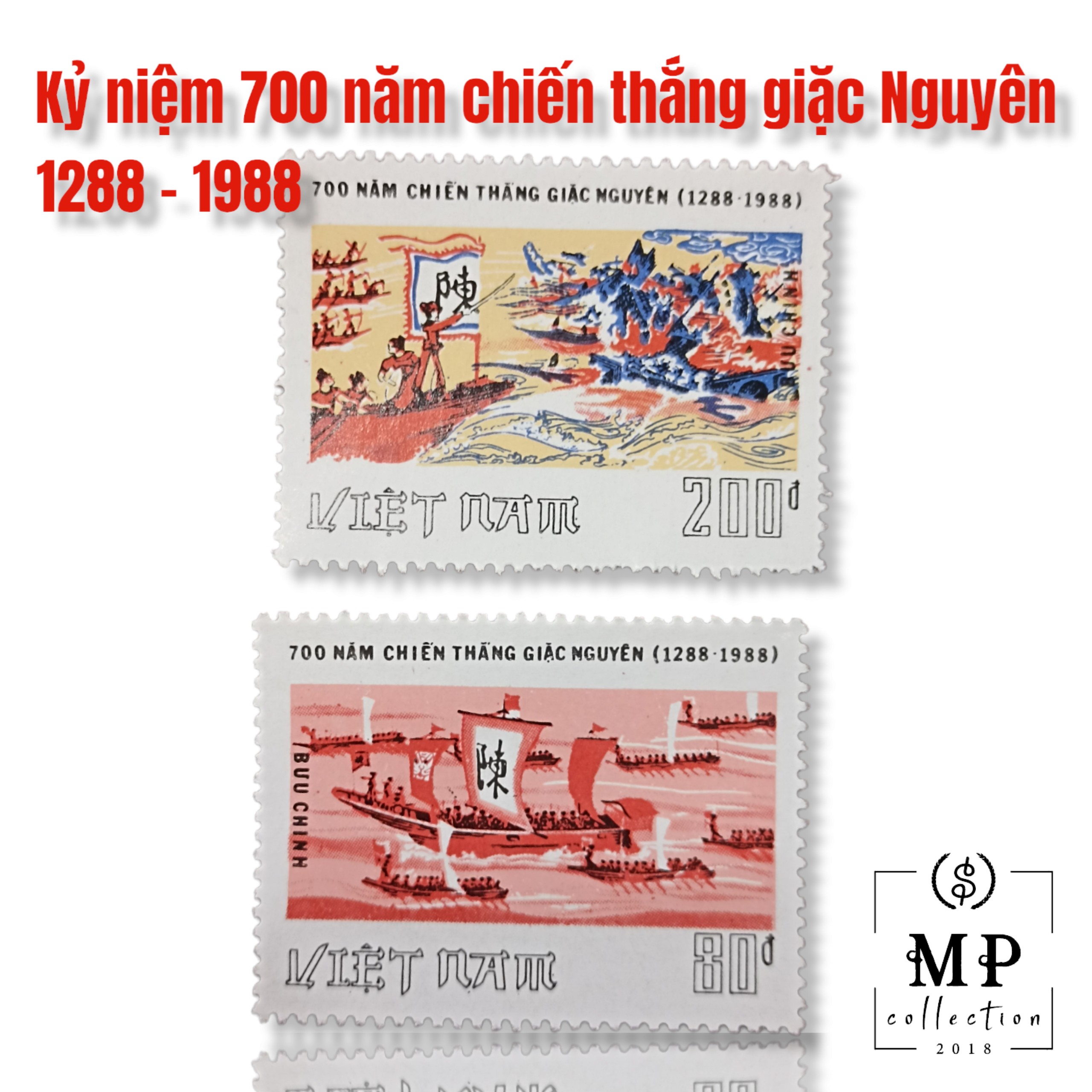 Bộ Tem MS 540 Việt Nam Kỷ niệm 700 năm chiến thắng giặc Nguyên 1288 - 1988