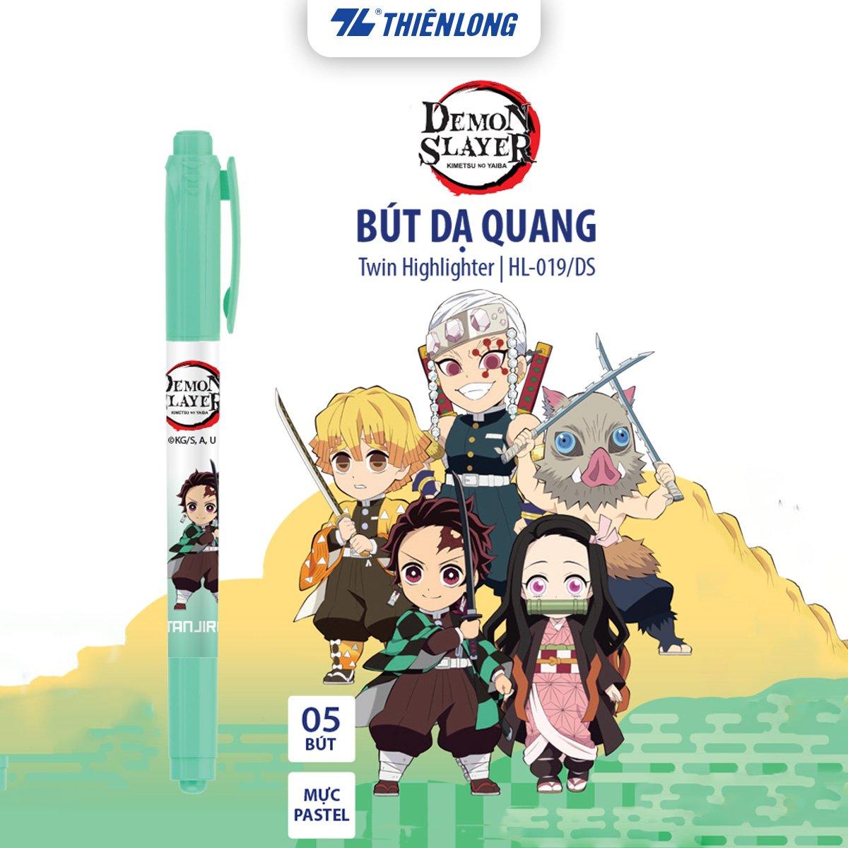 Hộp 5 bút dạ quang màu Pastel Thiên Long HL-019/DS - Phiên bản Demon Slayer
