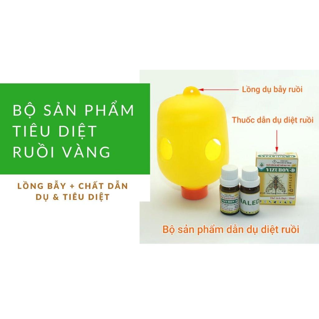 BỘ 4 LỒNG BẪY & 2 LỌ DIỆT RUỒI VÀNG - HIỆU QUẢ NHANH