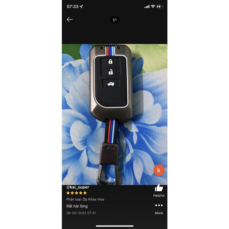 Ốp khóa kim loại - Vỏ bọc bảo vệ chìa smartkey ô tô TOYOTA Yaris Vios G 2015-2020 - otofunmoclan