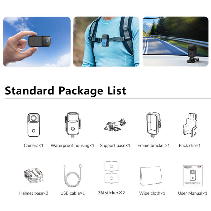 SJCAM C200 Camera hành động 4K 16MP WiFi chống lắc đêm tầm nhìn không thấm nước Mũ bảo hiểm DV Webcam Máy ảnh thể thao Thumb Camera