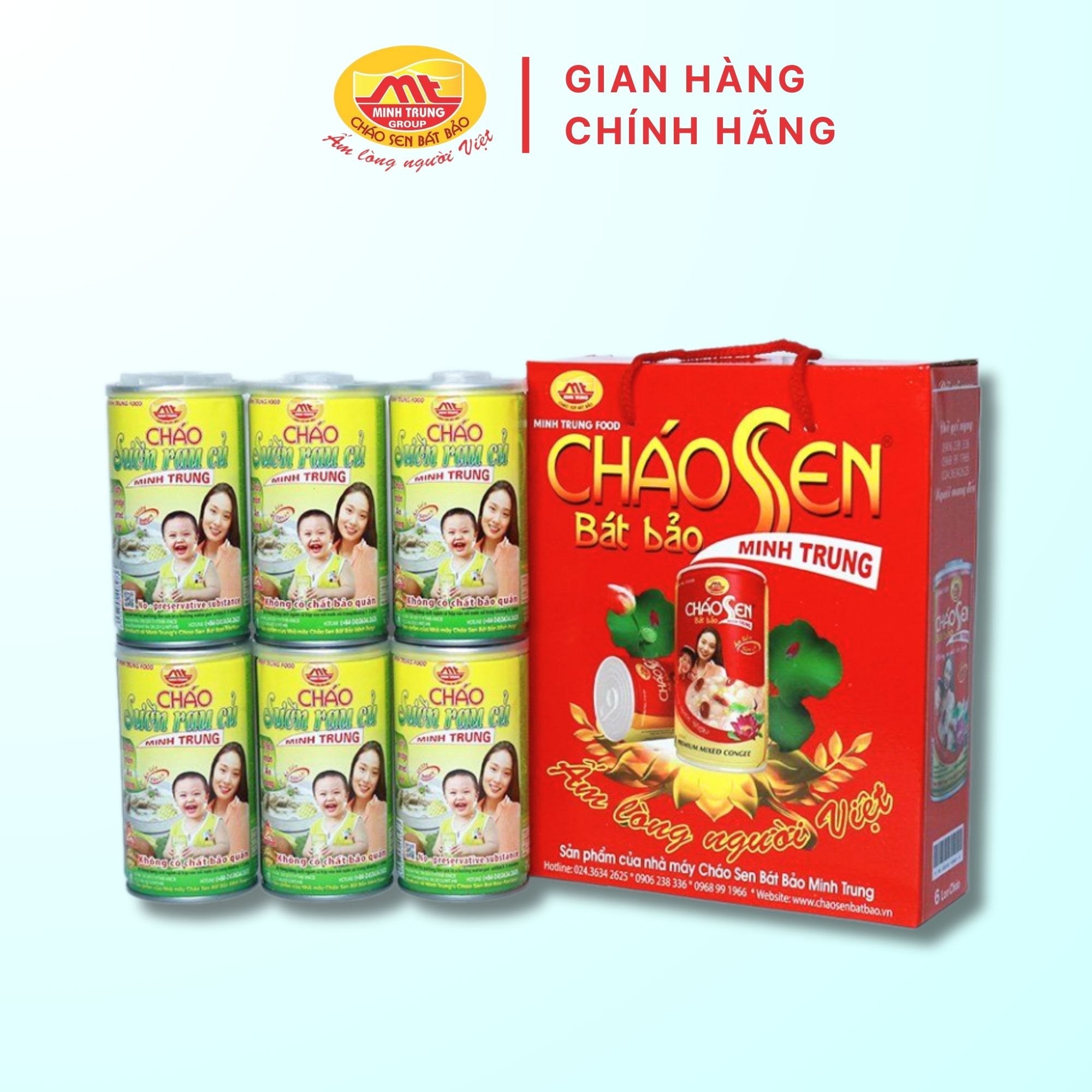 Cháo Sườn Rau Củ Minh Trung lốc 6 lon - CHAOSUONRAUCU 6