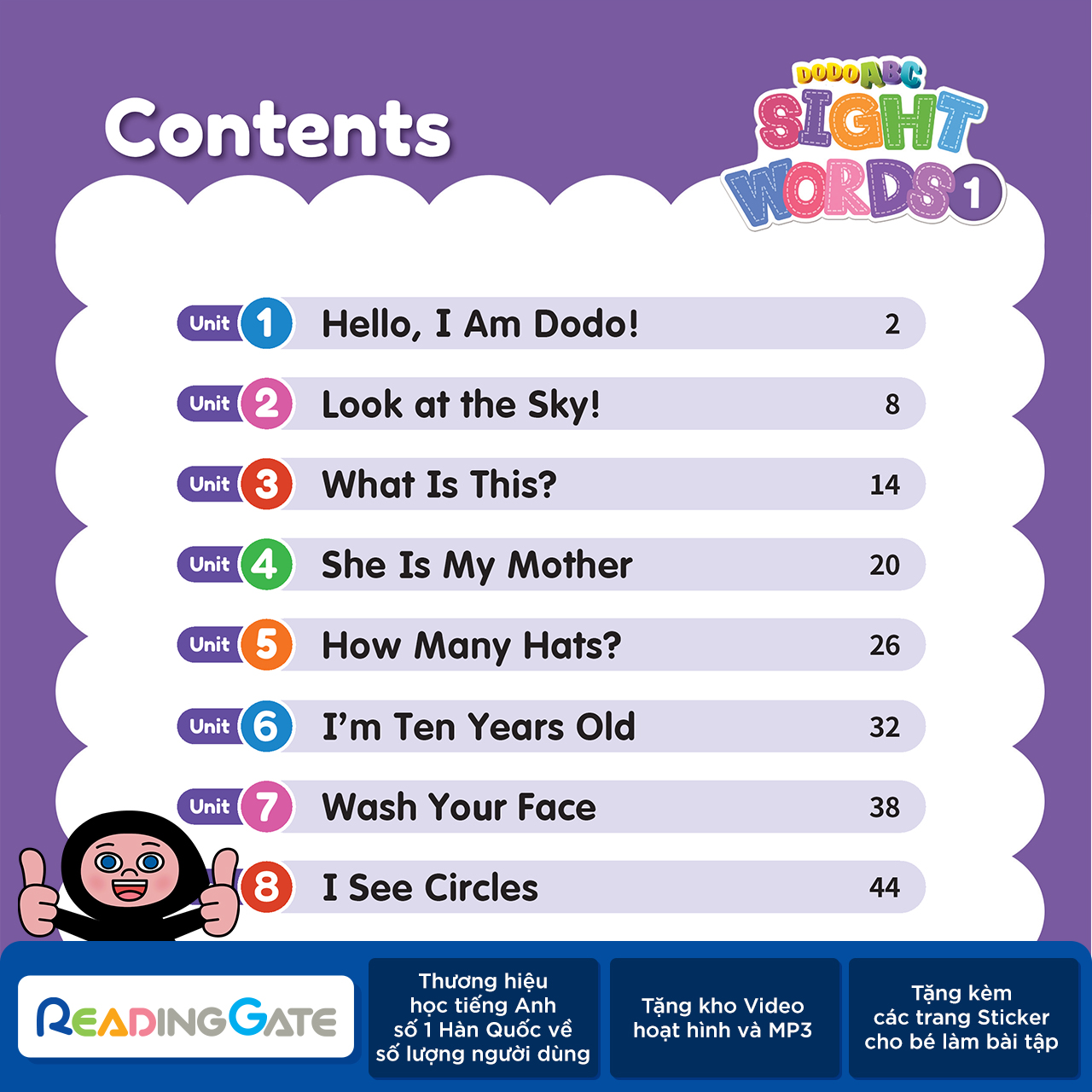 Combo 3 Quyển Sách DODO ABC WORKBOOK - SIGHT WORDS SET READING GATE Cho Bé Từ 5 Đến 8 Tuổi Học Từ Vựng Tiếng Anh