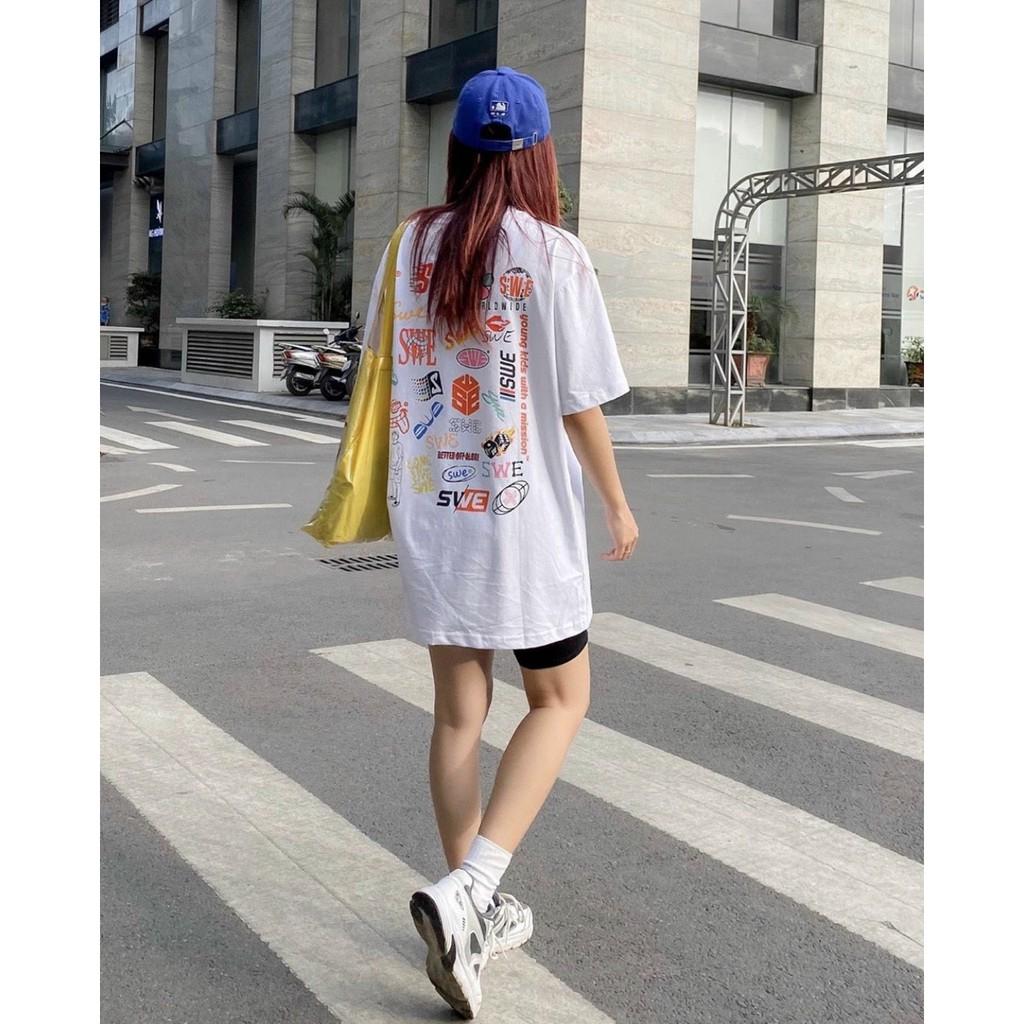 Áo Thun Nam Nữ Local Brand Swe Logo Tay Lỡ Unisex Full Mạc