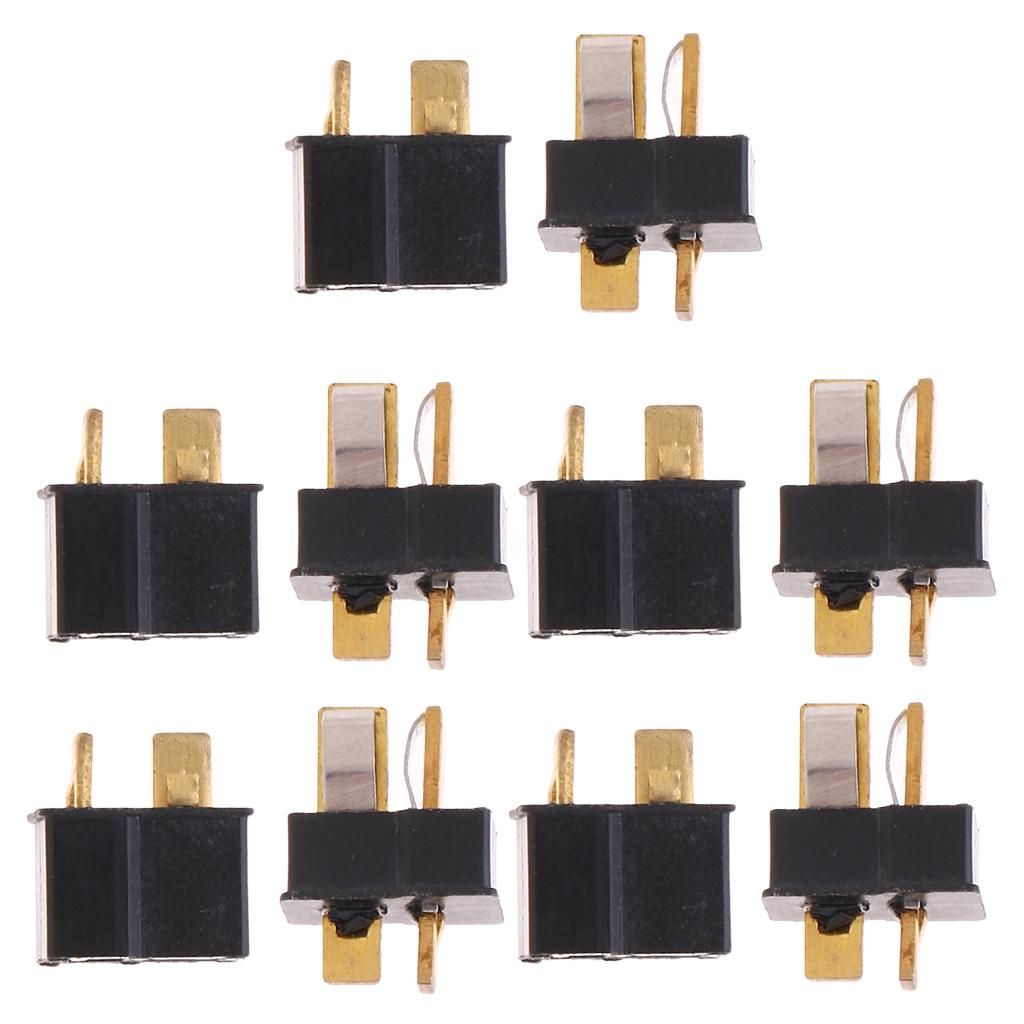 5 Pairs Anti-skidding Deans Plug T Connector Male and Female for RC Battery - intl