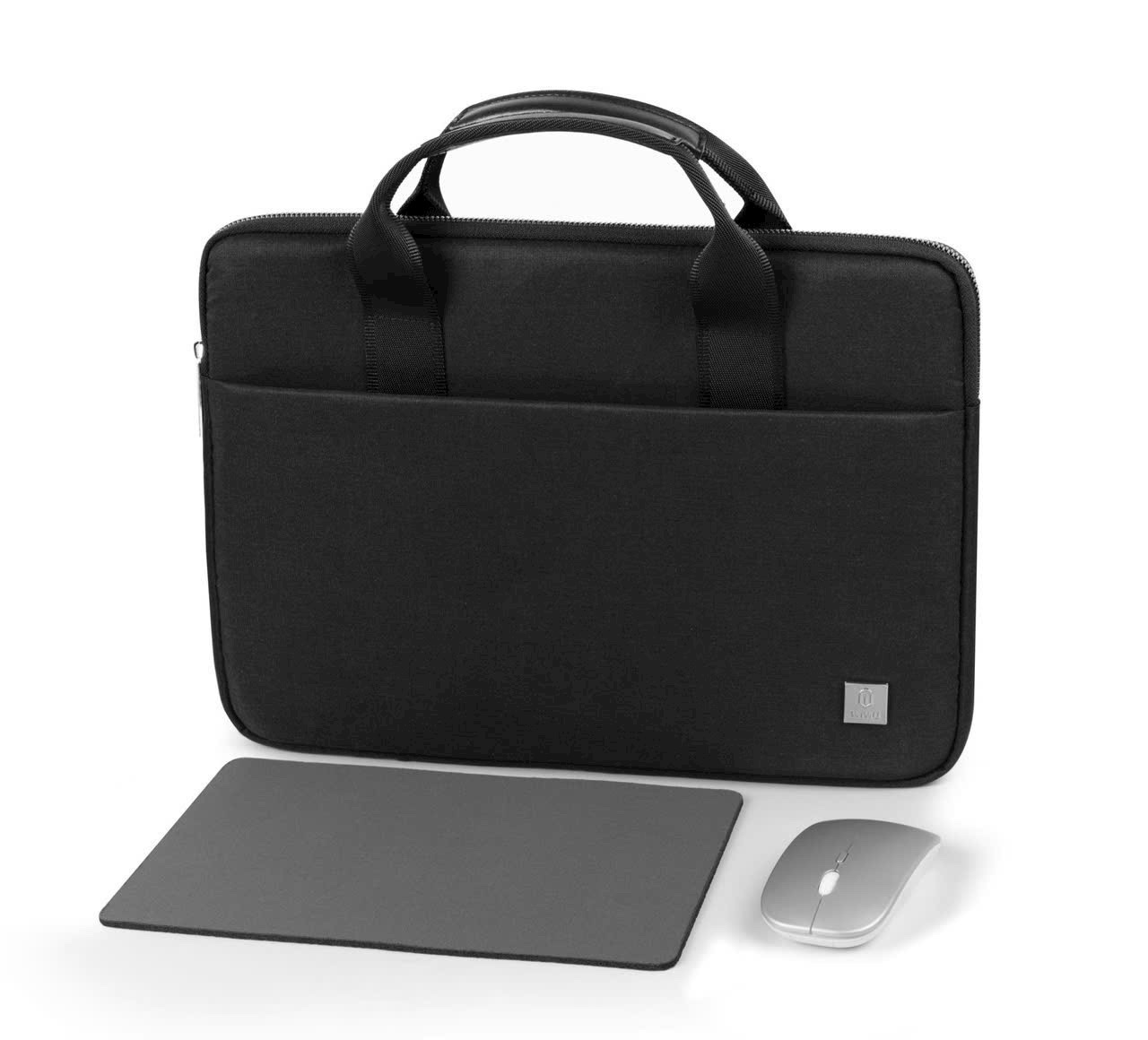 Túi Wiwu Genius Combo Set 3 in 1 cho laptop, macbook gồm túi chống sốc + chuột + lót chuột, làm bằng Polyester chống nước, nhẹ và chống mài mòn - Hàng chính hãng